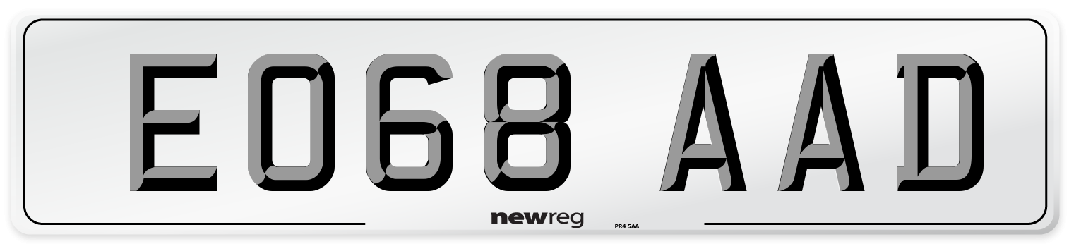 EO68 AAD Number Plate from New Reg